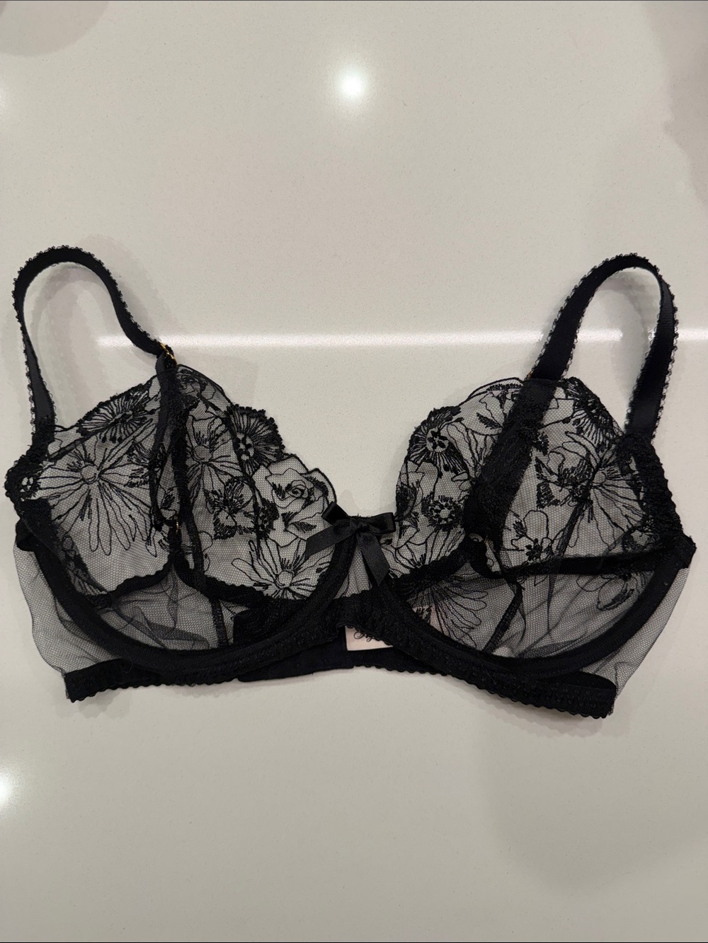 Agent Provocateur Jayce Black Plunge Underwired Bra Size 32E